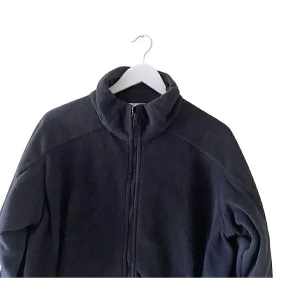Columbia black long sleeve full zip fleece  soft cozy minimalist boho womens Jac - Picture 2 of 9